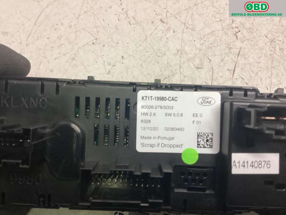 Varmeapparat betjening til Ford Transit Connect 2018-->> Type II, Fase 2  (FORD|2595719||KT1T19980CAC)