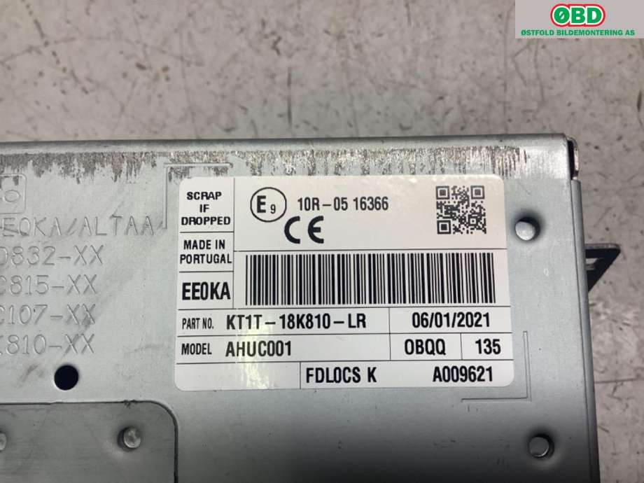Bilstereo navigasjon til Ford Transit Connect 2018-->> Type II, Fase 2  (FORD|2695707||KT1T18K810LR)