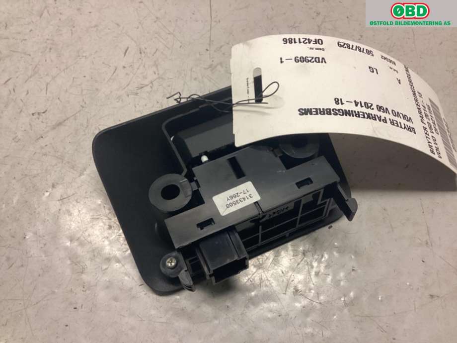 Bryter elektrisk håndbrekk/parkbrems til Volvo V60/V60 CC 2013-2018 (Type I, Fase 2)  (VOLVO|31433500|)