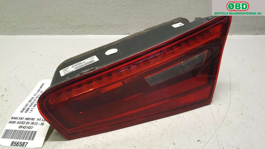 Baklykt høyre indre til Audi A3 2012-2016 (Type III, Fase 1) (AUDI|8V3 945 094 B||8V3945094B)