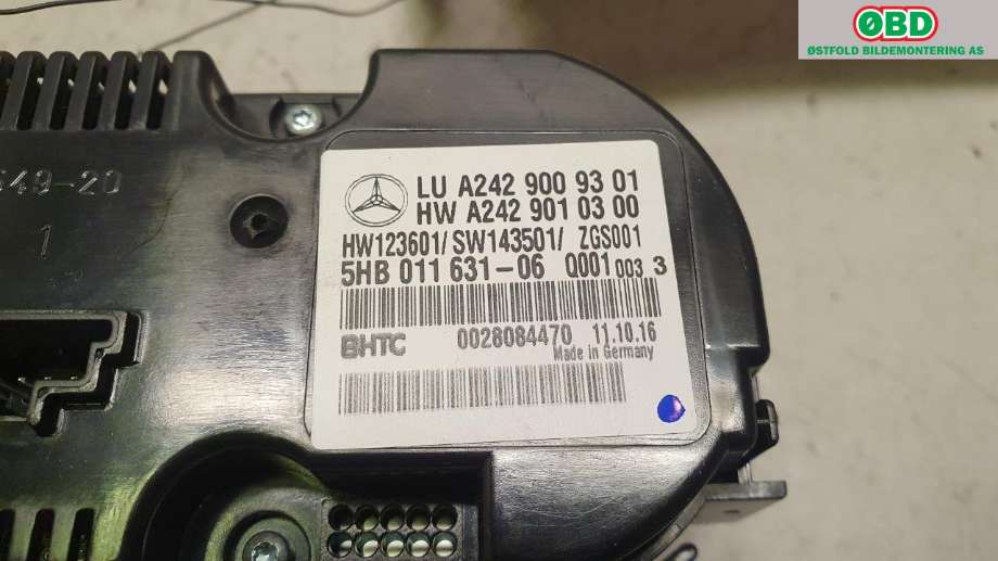 Varmeapparat betjening til Mercedes B-Klasse 2011-2018 (W246) (W246) (MERCEDES|A 242 900 93 01||2429009301)