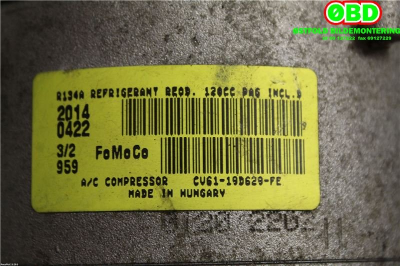 Aircondition kompressor til Ford Focus 2011-2014 (Type III, Fase 1)  (FORD|2100870||CV6119D629FE)