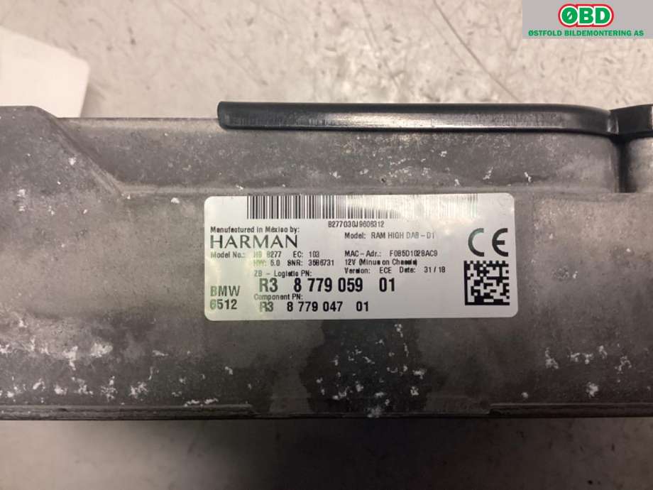 Bilstereo forsterker til BMW X5 2018-->> (G05) (G05) (BMW|65125A4CE53||65128779059)