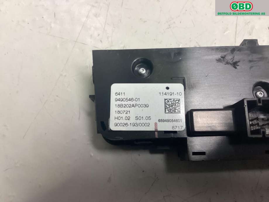 Varmeapparat betjening til BMW X5 2018-->> (G05) (G05) (BMW|61 31 9 462 515|)