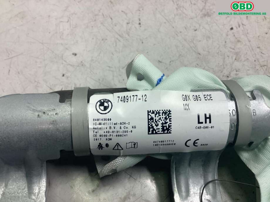 Airbag gardin venstre til BMW X5 2018-->> (G05) (G05) (BMW|72 12 7 409 177|)