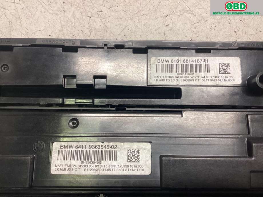 Varmeapparat betjening til BMW 3-Serie 2012-2018 (F30/F31/F34) (F30/F31/F34) (BMW|64 11 9 363 546||64119363546)