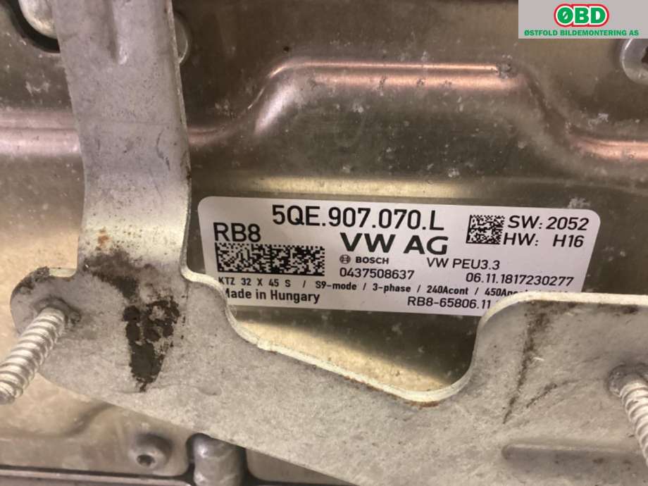 Inverter elbil til VW e-Golf 2017-2020 (Fase 2)  (VOLKSWAGEN|5QE 907 070 L||5QE907070L)