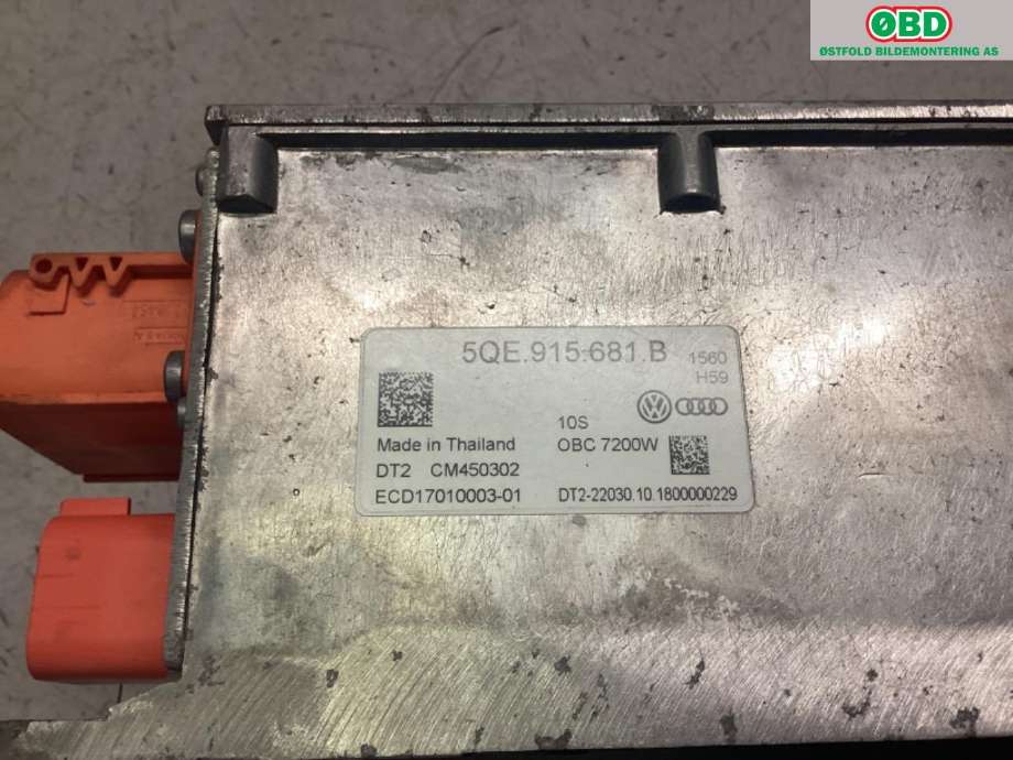 Batterilader (OBC - On Board Charger) til VW e-Golf 2017-2020 (Fase 2)  (VOLKSWAGEN|5QE 915 681 N||5QE915681B)