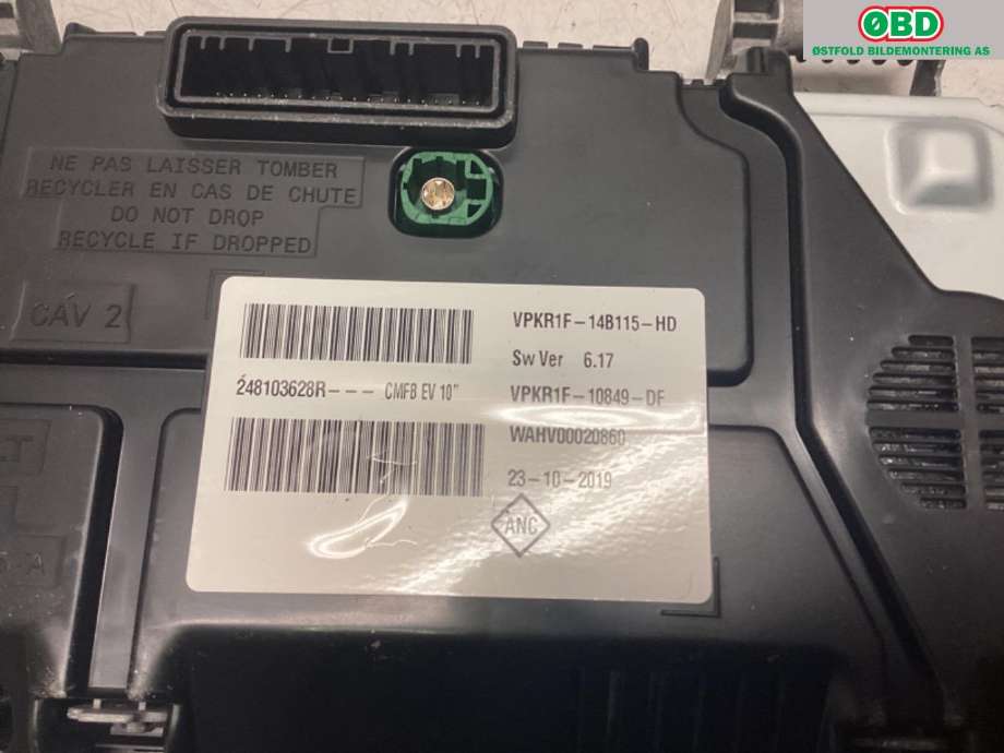 Instrumentpanel til Renault Zoe 2013-2019 (Fase 1)  (RENAULT|248103628R|248096175R)