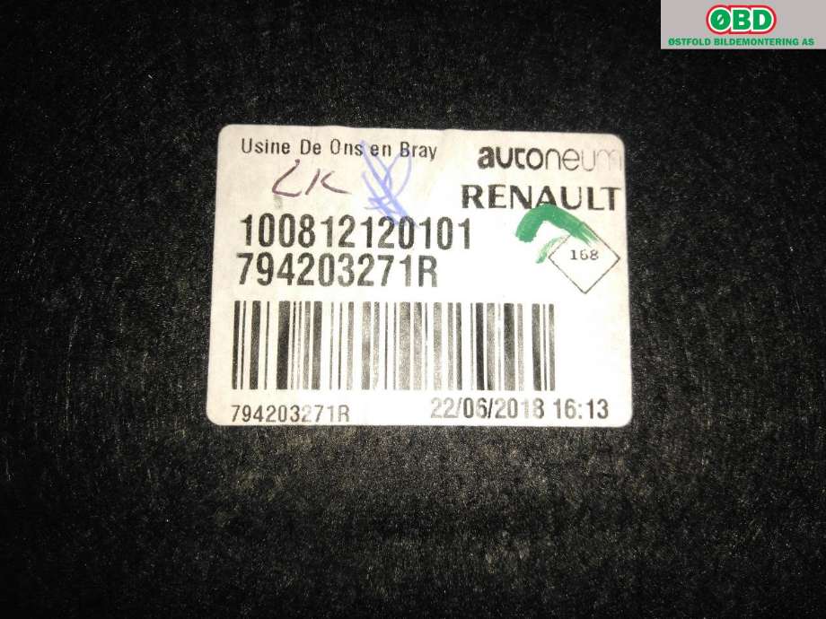 Hattehylle til Renault Zoe 2013-2019 (Fase 1)  (RENAULT||794203271R)