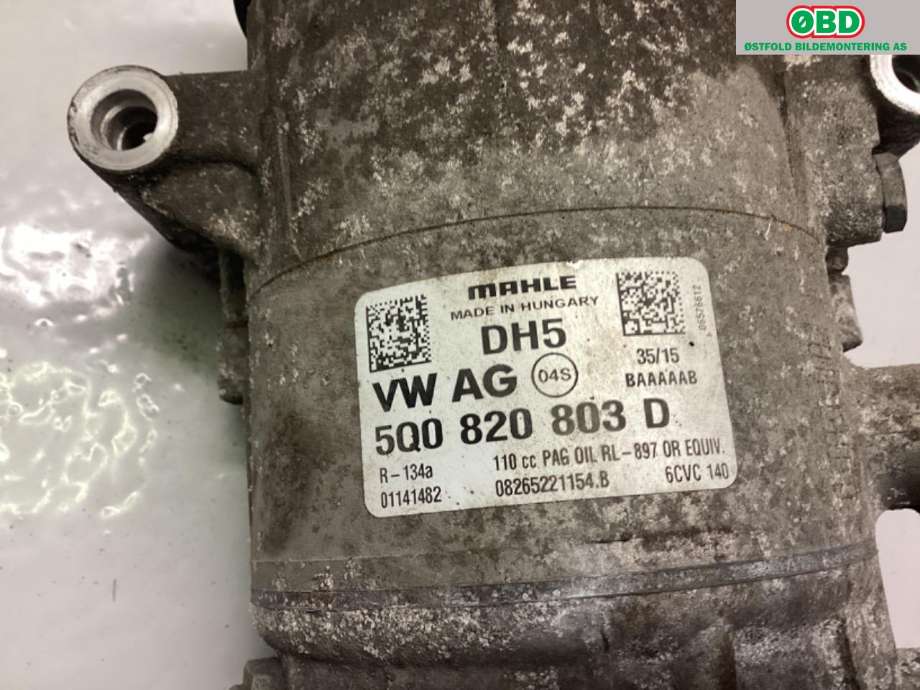 Aircondition kompressor til Škoda Octavia 2013-2016 (Type III, Fase 1)  (SKODA|5Q0 820 803 D|)
