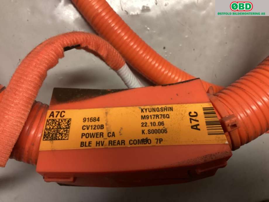 Kabel høy volt (HV) hybrid til Kia EV6 2021-->>  (KIA EV6 GT KOMBI||91684CV120B)