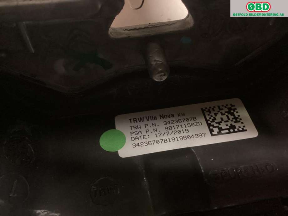 Ratt til Peugeot Partner 2019-->> (Type III)  (PEUGEOT|98 171 150 ZD||98171150ZD)