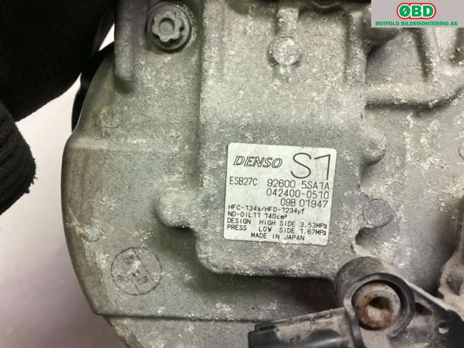 Aircondition kompressor til Nissan Leaf 2018-->> (Type II)  (NISSAN 40KW|926005SA1A|926005SA1B)