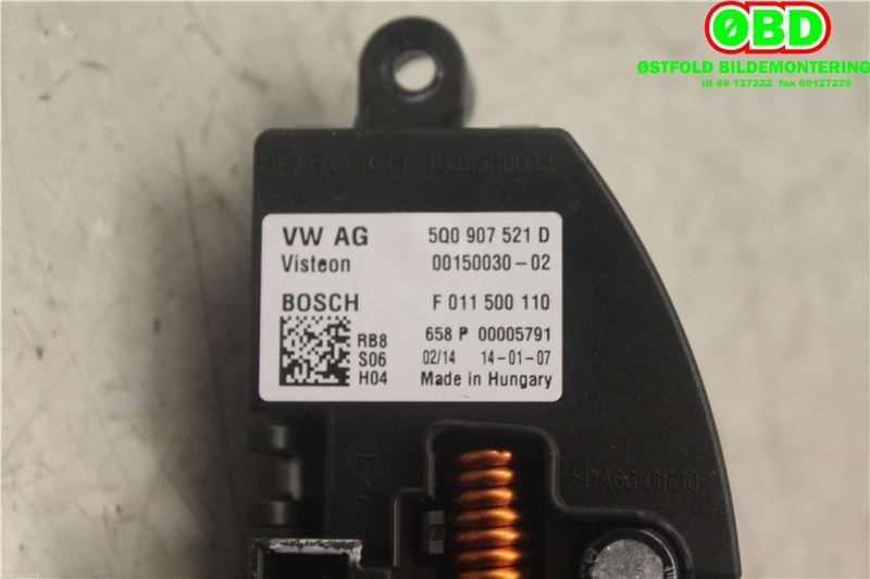 Varmeapparat motstand til VW E-Up 2013-2019  (VOLKSWAGEN|5Q0 907 521 C|5WA 907 521|5Q0907521D)