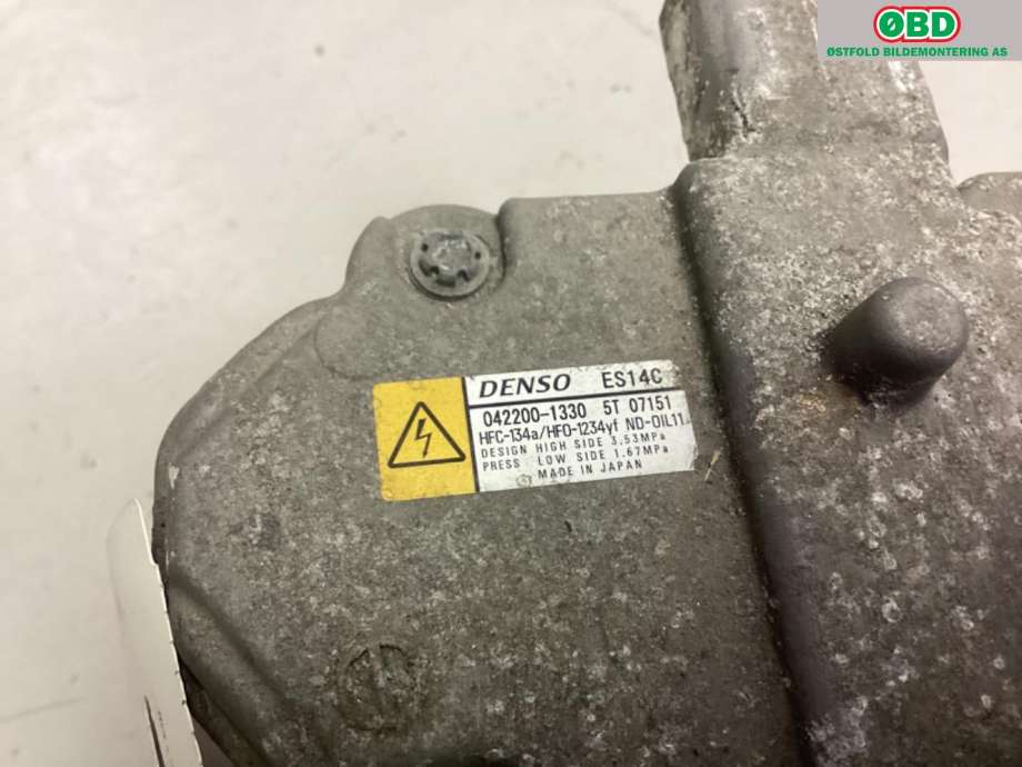 Aircondition kompressor til Toyota Auris 2015-2019 (Type II, Fase 2)  (TOYOTA|8837047033|)