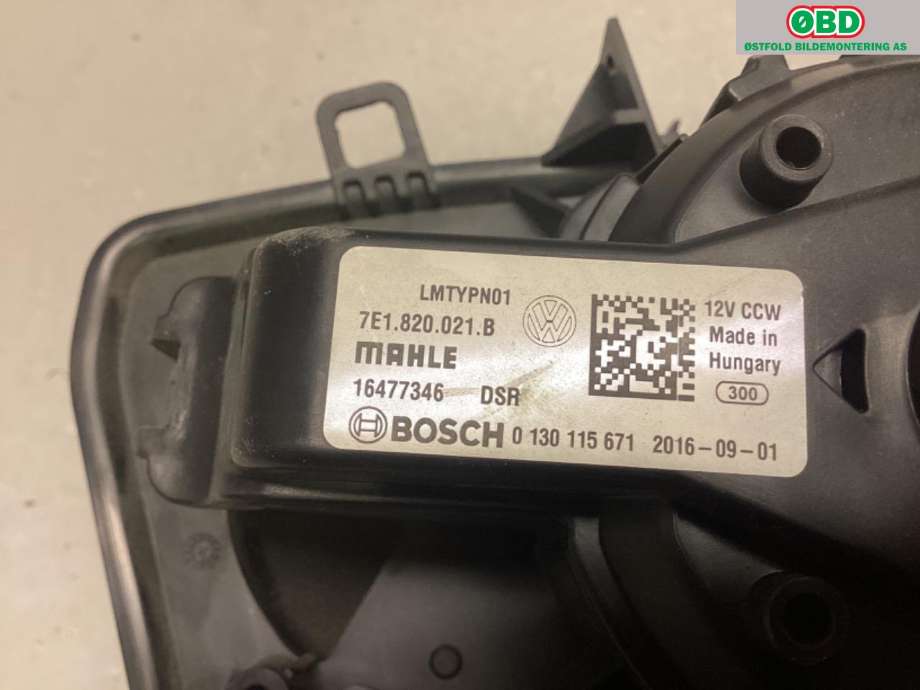 Varmeapparat motor til VW Transporter / Caravelle 2015-2019 (T6) (T6) (VOLKSWAGEN|7E1 820 021 A||7E1820021B)