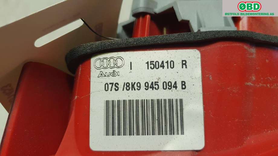 Baklykt høyre indre til Audi A4 2007-2014 (Type IV) (B8) (B8) (AUDI|8K9 945 094 B||8K9945094B)