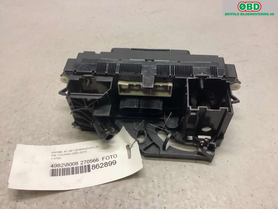 Varmeapparat betjening til VW Touran 2003-2006 (Type I, Fase 1)  (VOLKSWAGEN TOURAN TDI|1K0 820 047 HE|)