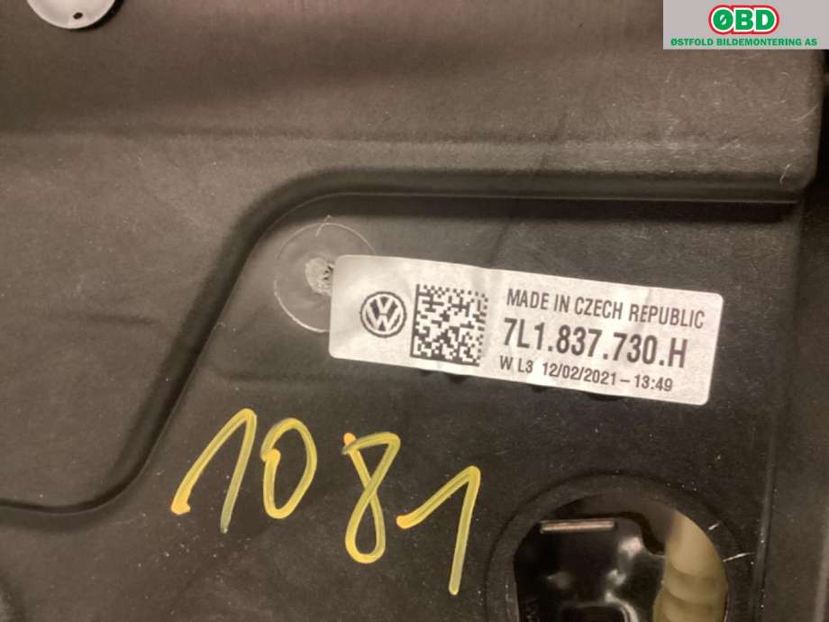 Ruteheis høyre foran til VW Transporter / Caravelle 2019-->> (T6.1) (T6.1) (VOLKSWAGEN|7LA 837 754|)