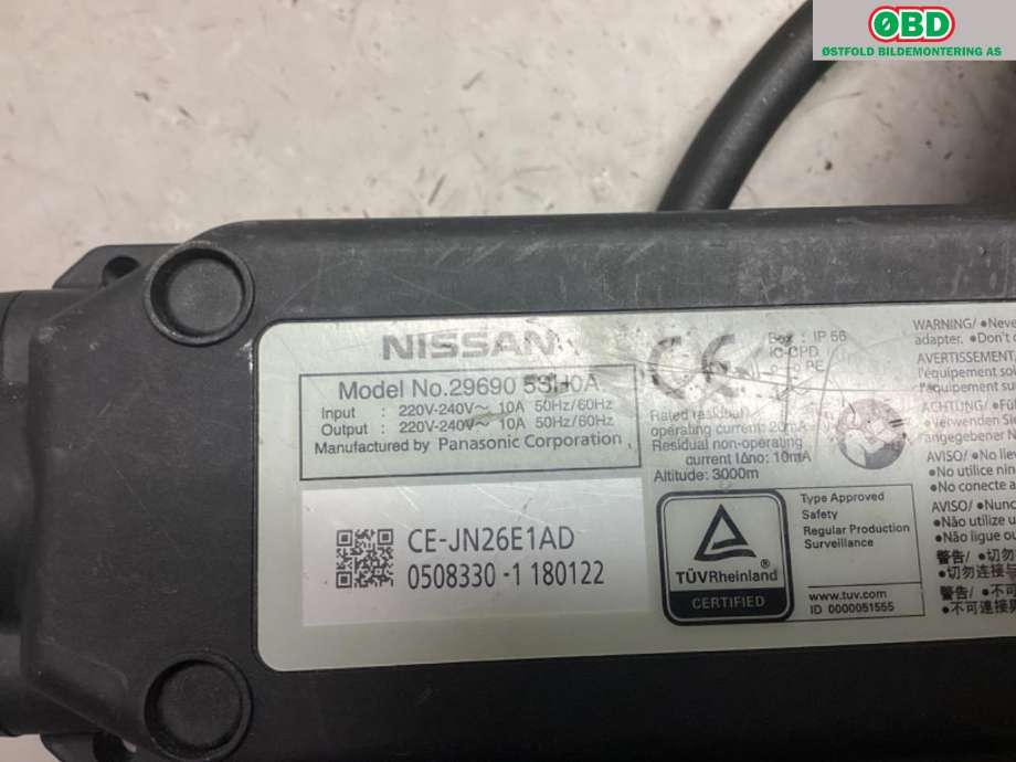 Batterilader kabel til Nissan Leaf 2018-->> (Type II)  (NISSAN||296905SH0A)