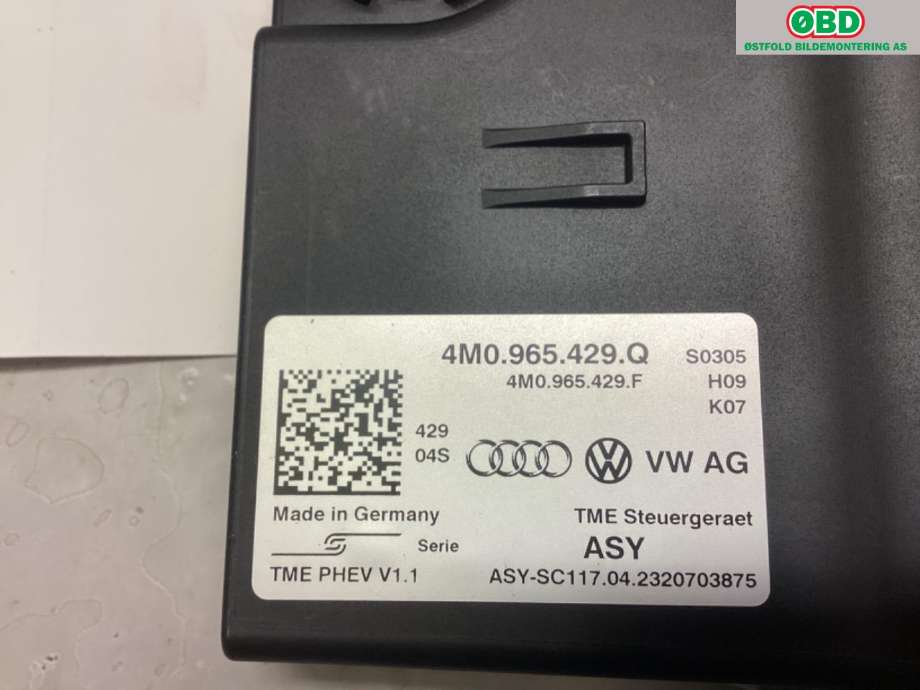 Styreenhet klima/aircondition til Audi Q8 2019-->>  (Audi Q8 60 TFSI hybr|4M0 965 429 Q|)