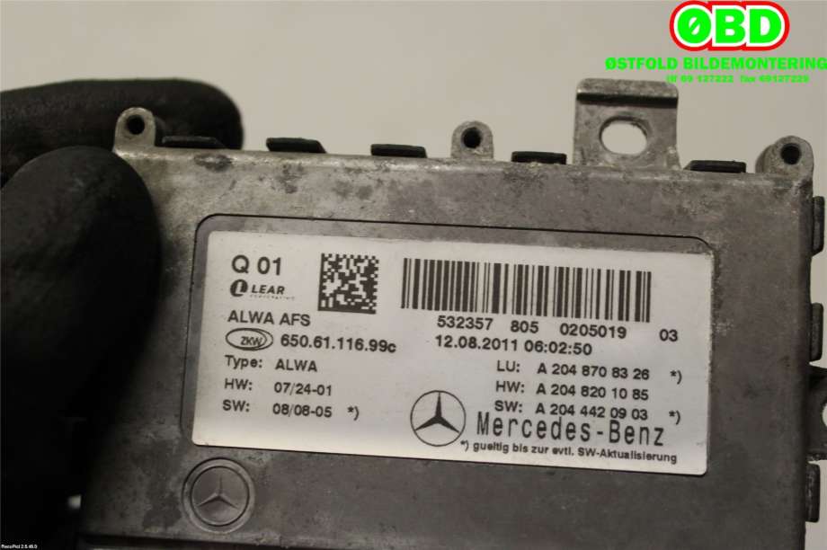 Styreenhet xenon/ballast til Mercedes GLK 2008-2015 (X204) (X204) (A 204 870 83 26||2048708326)