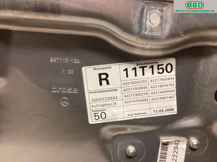 Ruteheis høyre bak til Mercedes S-Klasse 2005-2013 (W221) (W221) (A 221 730 02 46|)