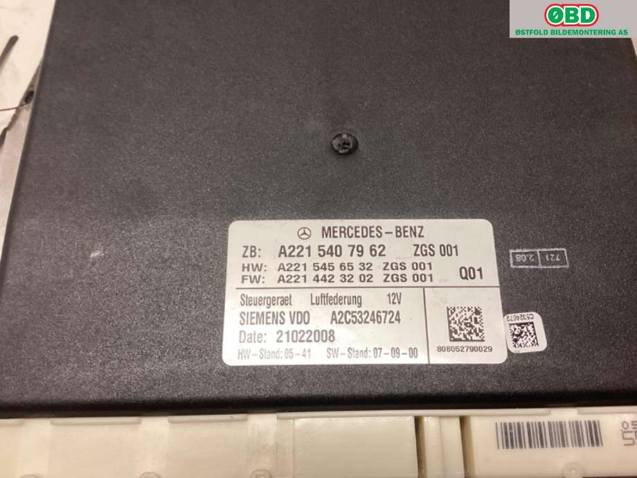 Styreenhet comfort (BCM) til Mercedes S-Klasse 2005-2013 (W221) (W221) (MERCEDES|A 221 540 79 62||2215407962)