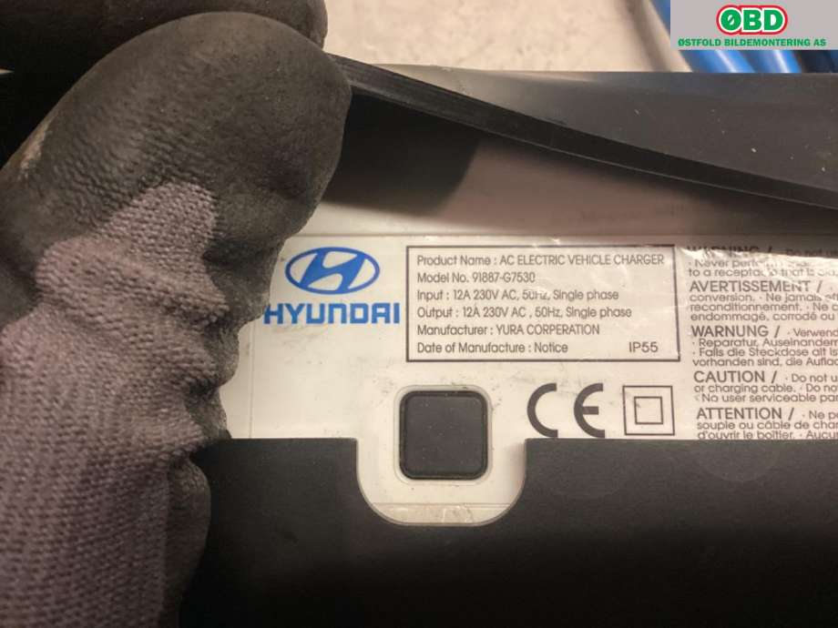 Batterilader kabel til Hyundai Ioniq Electric 2016-2019 (Fase 1)  (HYUNDAI|91887G 7530||91887G7530)