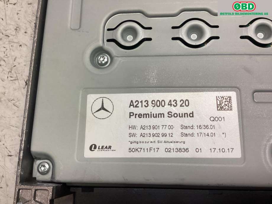 Bilstereo forsterker til Mercedes E-Klasse 2016-2023 (W213) (W213) (MERCEDES|A 213 900 43 20|)