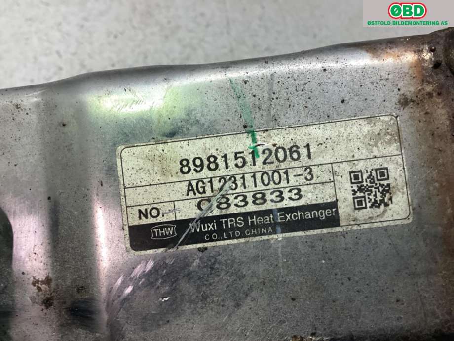EGR-kjøler til Isuzu D-Max 2012-2017 (Type II, Fase 1)  (ISUZU|8-98151-206-1||8981512061)