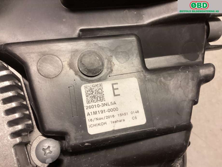 Frontlykt høyre halogen til Nissan Leaf 2011-2017 (Type I)  (NISSAN|260103NL5A|)