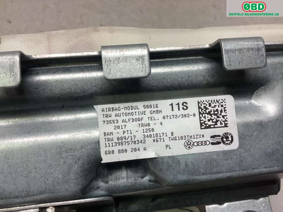 Airbag passasjer til VW Polo 2014-2017 (Type V, Fase 2)  (VOLKSWAGEN|6R0 880 204 A|)
