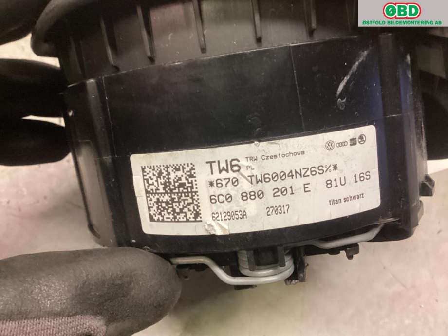 Airbag rattpute til VW Polo 2014-2017 (Type V, Fase 2)  (VOLKSWAGEN|6C0 880 201 E|)