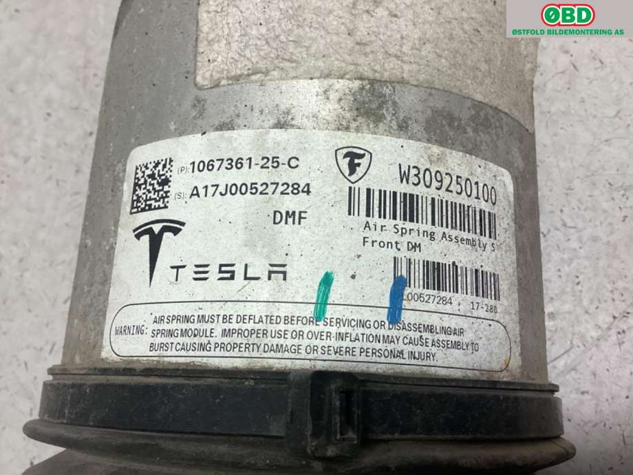 Fjær foran nivå luftpute/belg til Tesla Model S 2016-2021 (Fase 2)  (TESLA|1067361-25-C|)