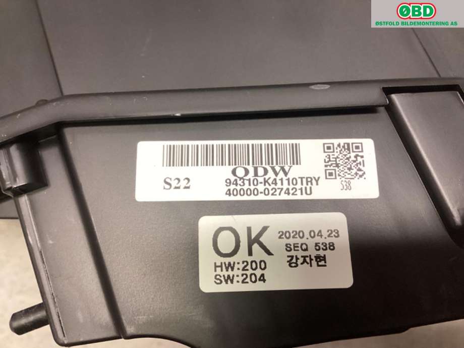 Instrumentpanel til Hyundai Kona 2017-2021 (Type I, Fase 1)  (HYUNDAI|94310K4110TRY|)