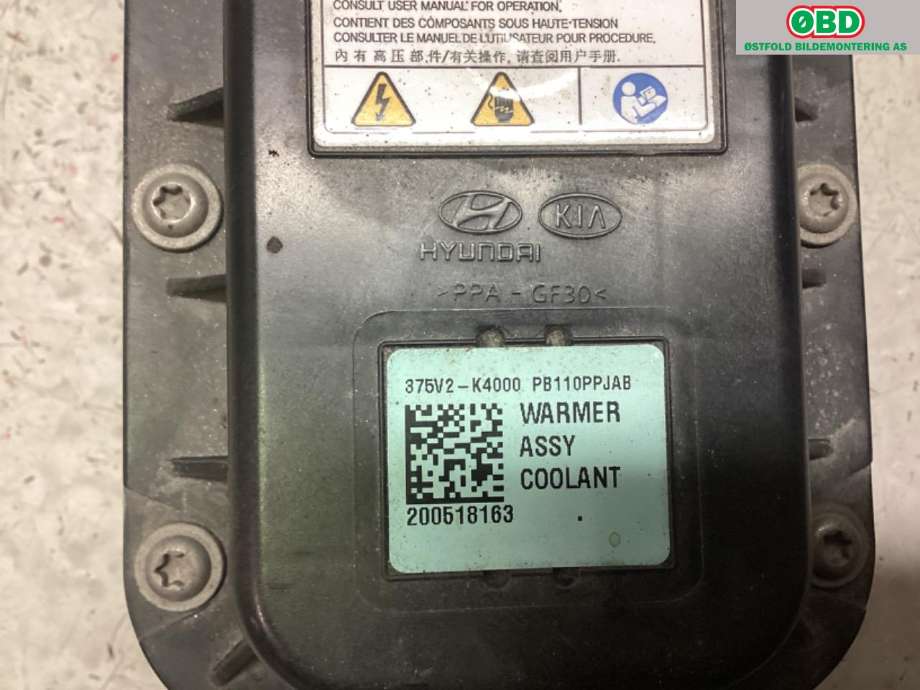Motorvarmer elektrisk til Hyundai Kona 2017-2021 (Type I, Fase 1) (HYUNDAI|375V2K4000|)