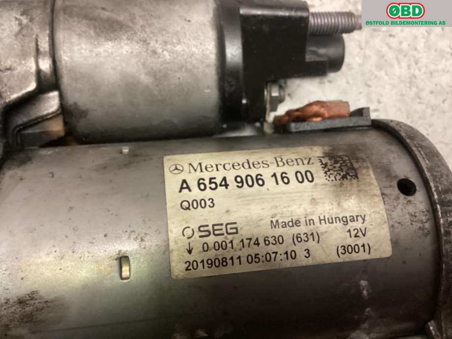 Starter diesel til Mercedes E-Klasse 2016-2023 (W213) (W213) (MERCEDES|A 654 906 16 00||6549061600)
