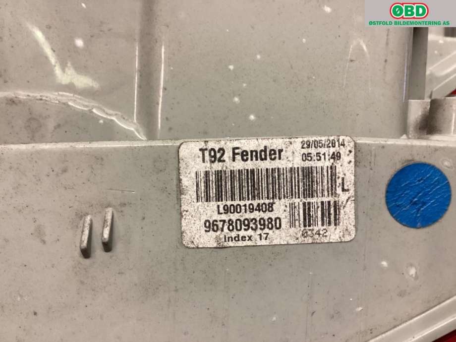 Baklykt venstre til Peugeot 308 2013-2021 (Type II) (PEUGEOT|96 780 939 80|)