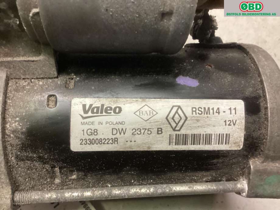 Starter diesel til Dacia Duster 2018-2024 (Type II)  (DACIA|233008223R|)