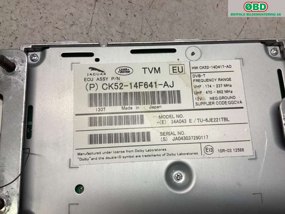 Bilstereo diverse til Land Rover Range Rover 2013-->> (Type IV) (LAND-ROVER|LR056085||CK5214F641AJ)