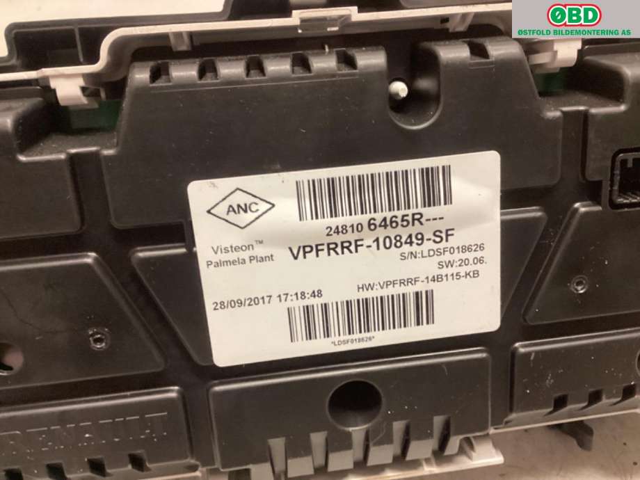 Instrumentpanel til Renault Trafic 2014-->>  (RENAULT|248106465R|)