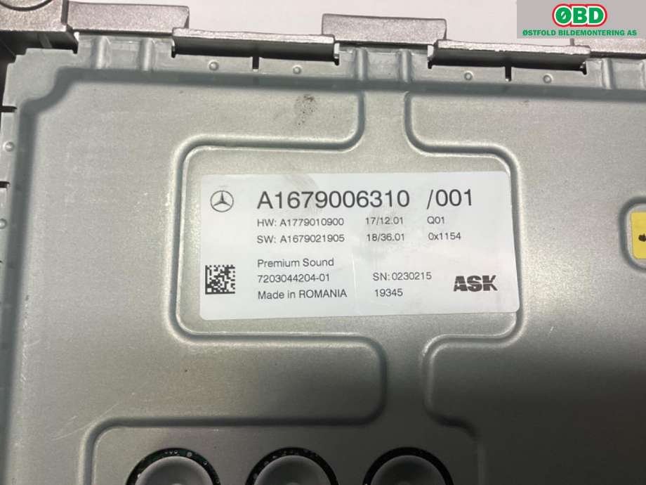 Bilstereo forsterker til Mercedes GLC 2015-2022 (X253) (X253) (MERCEDES|A 167 900 63 10||1679006310)