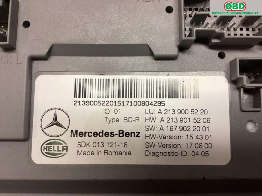 Styreenhet comfort (BCM) til Mercedes E-Klasse 2016-2023 (W213) (W213) (MERCEDES|A 213 900 52 20|)