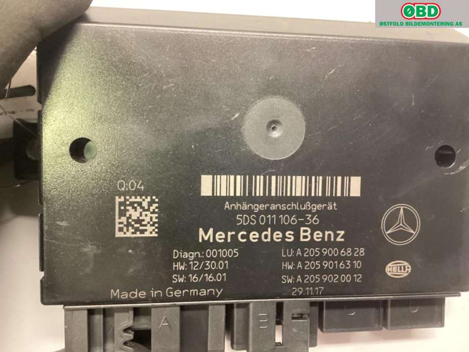 Styreenhet hengerfeste til Mercedes C-Klasse 2018-2021 (Fase 2) (W205) (W205) (MERCEDES|A 205 900 68 28||2059006828)