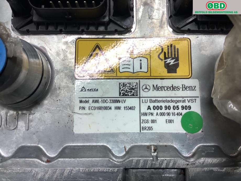 Batterilader (OBC - On Board Charger) til Mercedes C-Klasse 2018-2021 (Fase 2) (W205) (W205) (MERCEDES|A 000 900 59 09||0009005909)
