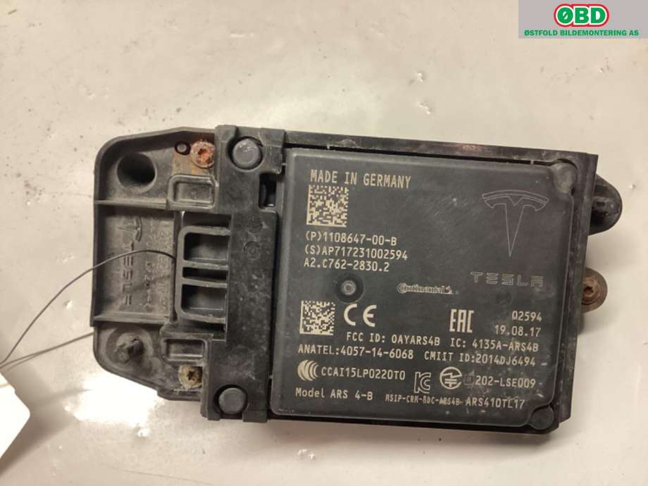 Sensor radar til Tesla Model S 2016-2021 (Fase 2)  (TESLA|1108647-00-B|)