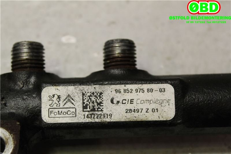 Dyseskinne (fuelrail) til Volvo V70 2014-2016 (Type III, Fase 2)  (VOLVO|31422169||9685297580)