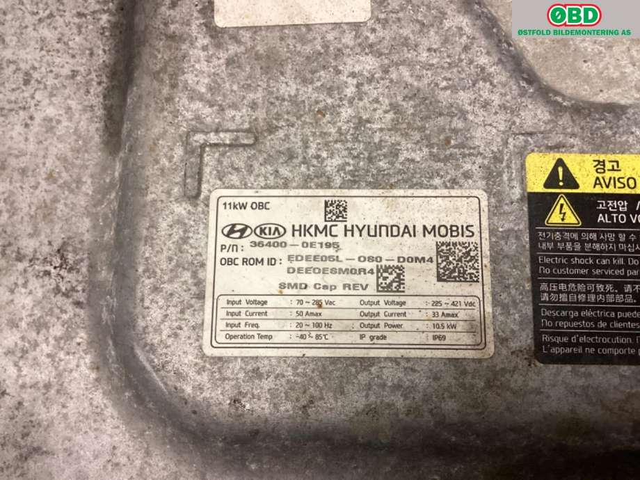 Batterilader (OBC - On Board Charger) til Kia Niro 2021-->>  (KIA|364000E195|)